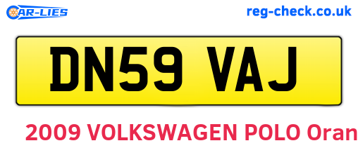DN59VAJ are the vehicle registration plates.