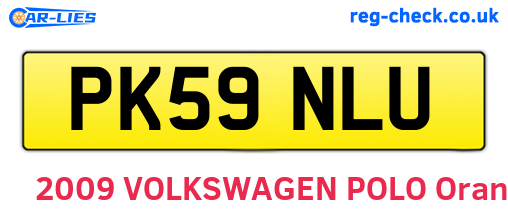 PK59NLU are the vehicle registration plates.