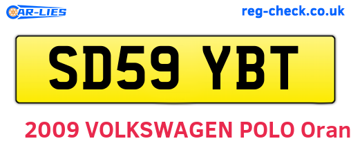 SD59YBT are the vehicle registration plates.