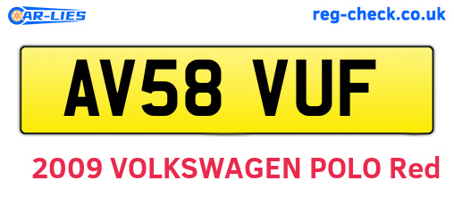 AV58VUF are the vehicle registration plates.