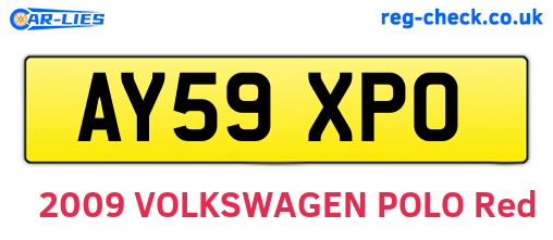 AY59XPO are the vehicle registration plates.