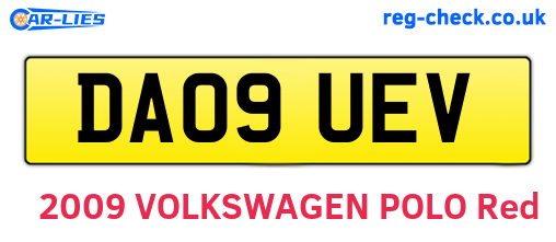 DA09UEV are the vehicle registration plates.