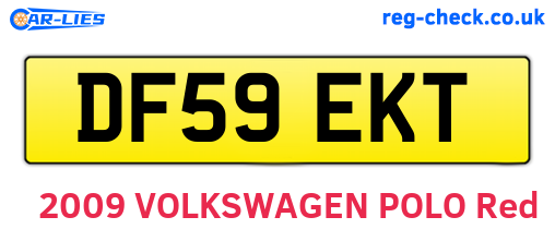 DF59EKT are the vehicle registration plates.