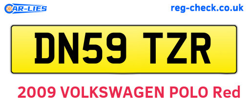 DN59TZR are the vehicle registration plates.