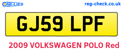 GJ59LPF are the vehicle registration plates.