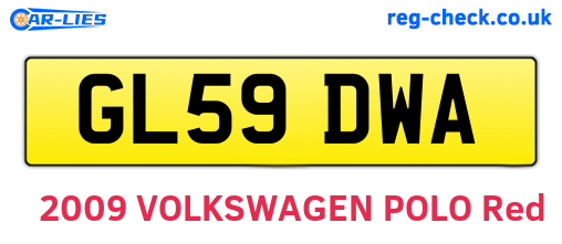 GL59DWA are the vehicle registration plates.