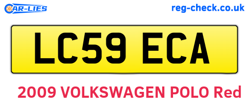 LC59ECA are the vehicle registration plates.