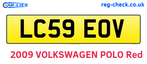 LC59EOV are the vehicle registration plates.
