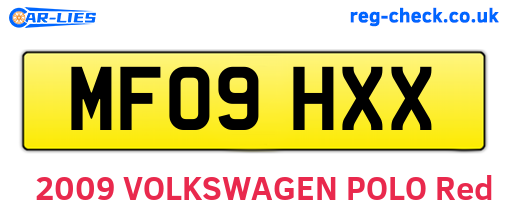 MF09HXX are the vehicle registration plates.