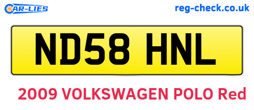ND58HNL are the vehicle registration plates.