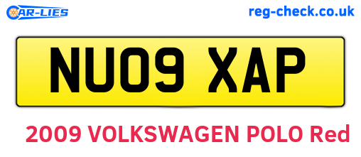 NU09XAP are the vehicle registration plates.