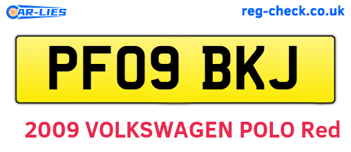 PF09BKJ are the vehicle registration plates.
