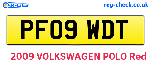 PF09WDT are the vehicle registration plates.