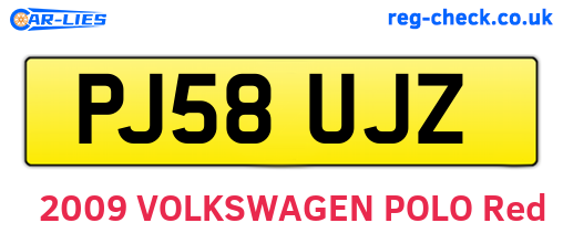 PJ58UJZ are the vehicle registration plates.
