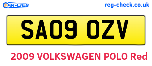 SA09OZV are the vehicle registration plates.