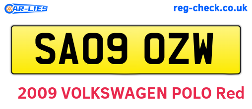 SA09OZW are the vehicle registration plates.