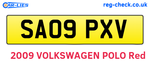 SA09PXV are the vehicle registration plates.