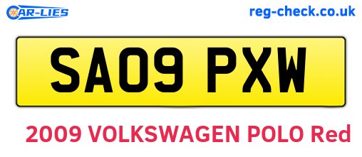 SA09PXW are the vehicle registration plates.