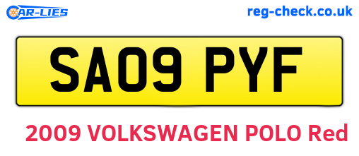 SA09PYF are the vehicle registration plates.