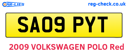 SA09PYT are the vehicle registration plates.