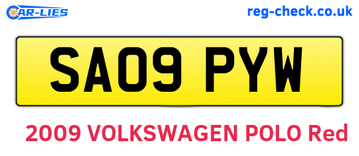 SA09PYW are the vehicle registration plates.