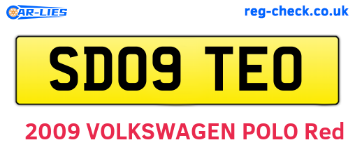 SD09TEO are the vehicle registration plates.