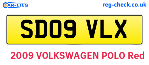 SD09VLX are the vehicle registration plates.
