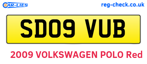SD09VUB are the vehicle registration plates.