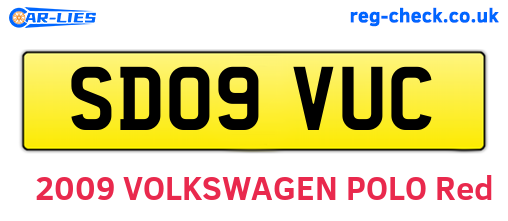SD09VUC are the vehicle registration plates.