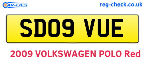 SD09VUE are the vehicle registration plates.
