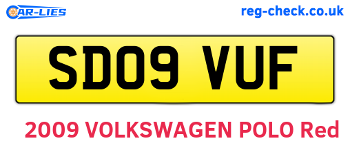 SD09VUF are the vehicle registration plates.