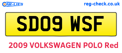 SD09WSF are the vehicle registration plates.