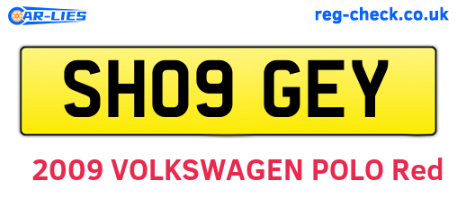 SH09GEY are the vehicle registration plates.