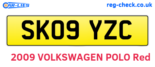 SK09YZC are the vehicle registration plates.
