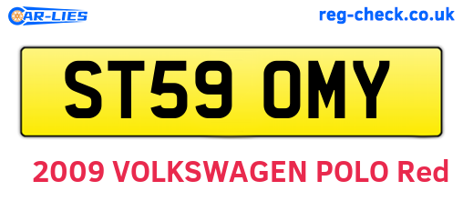 ST59OMY are the vehicle registration plates.