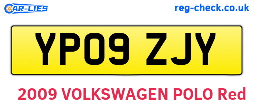 YP09ZJY are the vehicle registration plates.