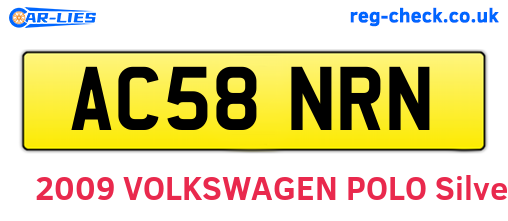 AC58NRN are the vehicle registration plates.