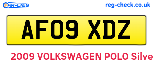 AF09XDZ are the vehicle registration plates.