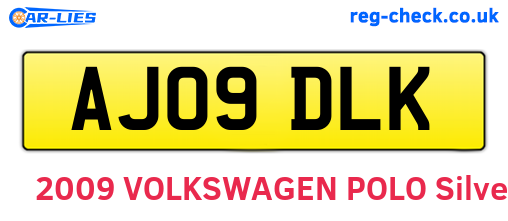 AJ09DLK are the vehicle registration plates.