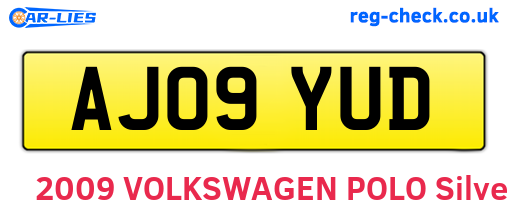 AJ09YUD are the vehicle registration plates.