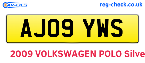 AJ09YWS are the vehicle registration plates.