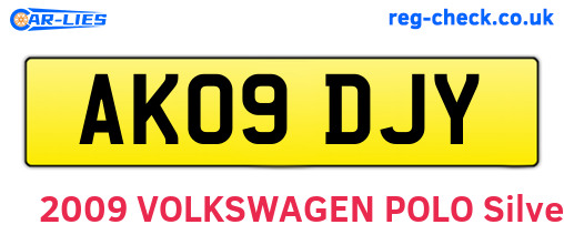 AK09DJY are the vehicle registration plates.