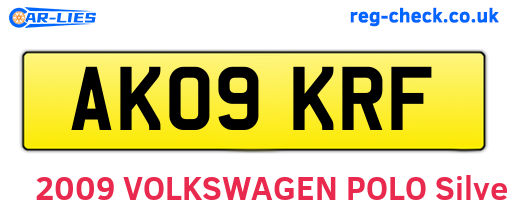 AK09KRF are the vehicle registration plates.
