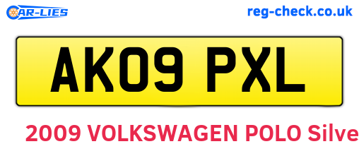 AK09PXL are the vehicle registration plates.