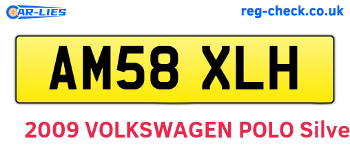 AM58XLH are the vehicle registration plates.