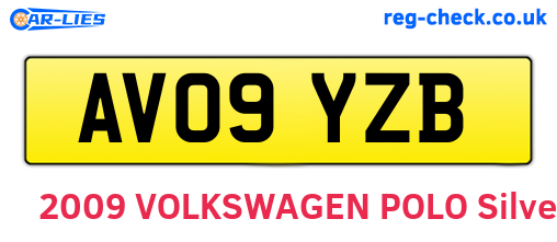 AV09YZB are the vehicle registration plates.