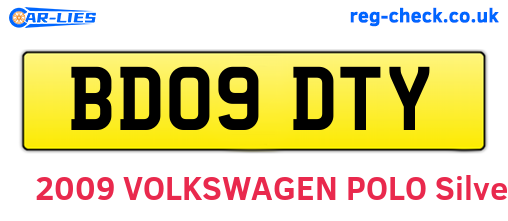 BD09DTY are the vehicle registration plates.