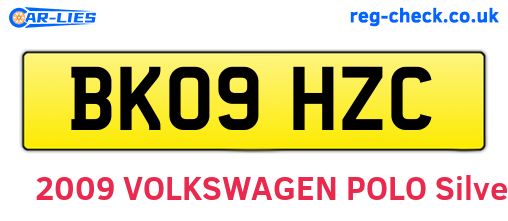 BK09HZC are the vehicle registration plates.