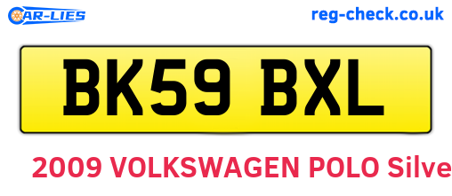 BK59BXL are the vehicle registration plates.
