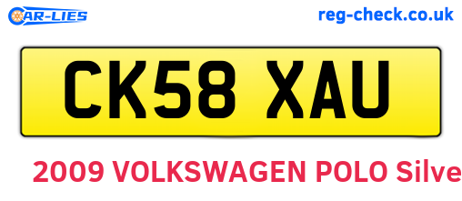 CK58XAU are the vehicle registration plates.